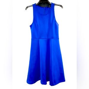 Royal blue baby doll dress with slight flare to the skirt